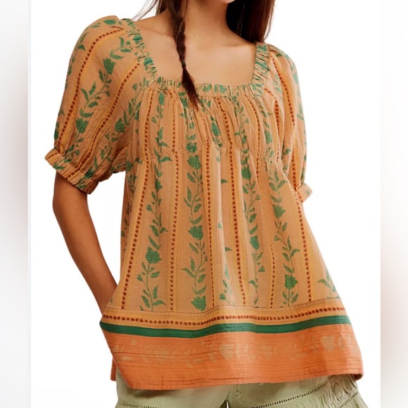 Free People Tops - Free People Santorini Floral Print Tunic  size Medium